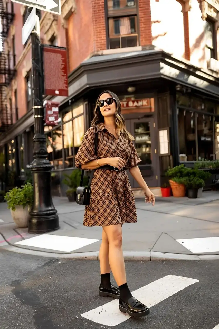 flannel-shirt-dress-tights