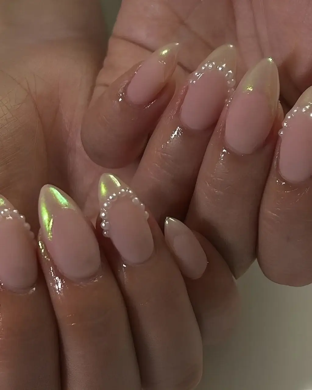 french-tip-nude-chrome-nails