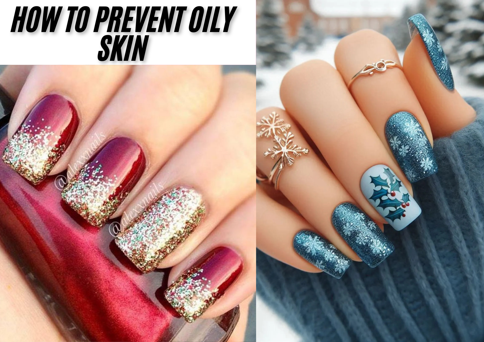 Stunning Christmas Nail Ideas with Glitter